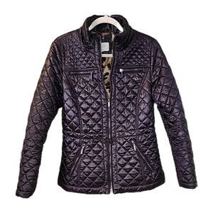 LAUNDRY Women's Dark Purple Puffer Jacket Medium